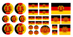 Lade das Bild in den Galerie-Viewer, 1:10 - 28tlg. Set DDR Hoheitszeichen Aufkleber Sticker Axial CRAWLERArmee Panzer Modellbau Beschriftung
