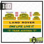Lade das Bild in den Galerie-Viewer, 1:10 RC Car Aufkleber Set E Austria Camel Trophy Defender Land Rover Crawler Modellbau Beschriftung
