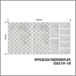 Lade das Bild in den Galerie-Viewer, 1:14 - 1:10 Riffelblech Chrom selbstkl / Checkered Plate printed Chrom Foil - B Modellbau Beschriftung
