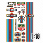 Lade das Bild in den Galerie-Viewer, 1:18 RC Car Aufkleber - Racing Martini Classic Oldtimer Hoonigan LeMans Drifter Modellbau Beschriftung

