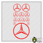 Lade das Bild in den Galerie-Viewer, 12x MB Sterne Sticker rot 6–38mm Set Tamiya RC Truck Modellbau LKW Wedico Modellbau Beschriftung
