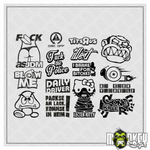 Lade das Bild in den Galerie-Viewer, 14teiliges JDM Aufkleber Set 1:10 RC Tuning Sticker Drifter Japan Modellbau sw Modellbau Beschriftung
