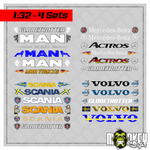 Lade das Bild in den Galerie-Viewer, 23 Frontscheiben Aufkleber 1:32 Modellbau RC Slotcar LKW Sticker UV-beständig Modellbau Beschriftung
