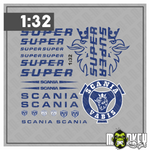 Lade das Bild in den Galerie-Viewer, 23tlg. Scania Aufkleber Set für 1:32 SIKU WIKING LKW Truck Sticker blau Modellbau Beschriftung
