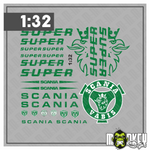 Lade das Bild in den Galerie-Viewer, 23tlg. Scania Aufkleber Set für 1:32 SIKU WIKING LKW Truck Sticker grün Modellbau Beschriftung
