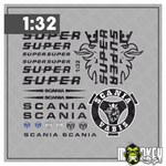 Lade das Bild in den Galerie-Viewer, 23tlg. Scania Aufkleber Set für 1:32 SIKU WIKING LKW Truck Sticker schwarz Modellbau Beschriftung
