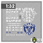 Lade das Bild in den Galerie-Viewer, 23tlg. Scania Aufkleber Set für 1:32 SIKU WIKING LKW Truck Sticker weiss Modellbau Beschriftung
