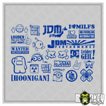 Lade das Bild in den Galerie-Viewer, 25teilig JDM Aufkleber Set 1:10 RC Tuning Sticker Drifter Japan Modellbau blau Modellbau Beschriftung
