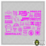Lade das Bild in den Galerie-Viewer, 25x JDM Drifter Sticker 1:10 Aufkleber Set RC Auto Tuning Racing Modellbau pink Modellbau Beschriftung
