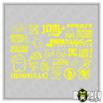 Lade das Bild in den Galerie-Viewer, 25x JDM Drifter Sticker Set Aufkleber Tuning Racing RC Modellbau gelb Modellbau Beschriftung
