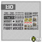 Lade das Bild in den Galerie-Viewer, 26 tlg. Aufkleber Set 1:10 Crawler Offroad RC Sticker Modellbau 4x4 Trail / B Modellbau Beschriftung
