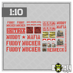 Lade das Bild in den Galerie-Viewer, 26 tlg. Aufkleber Set 1:10 Crawler Offroad RC Sticker Modellbau 4x4 Trail / C Modellbau Beschriftung
