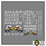 Lade das Bild in den Galerie-Viewer, 29tlg. Scania Aufkleber Set für 1:32 SIKU WIKING LKW Truck Sticker grau Modellbau Beschriftung
