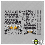 Lade das Bild in den Galerie-Viewer, 29tlg. Scania Aufkleber Set für 1:32 SIKU WIKING LKW Truck Sticker schwarz Modellbau Beschriftung
