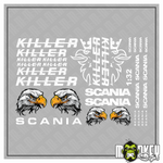 Lade das Bild in den Galerie-Viewer, 29tlg. Scania Aufkleber Set für 1:32 SIKU WIKING LKW Truck Sticker weiss Modellbau Beschriftung
