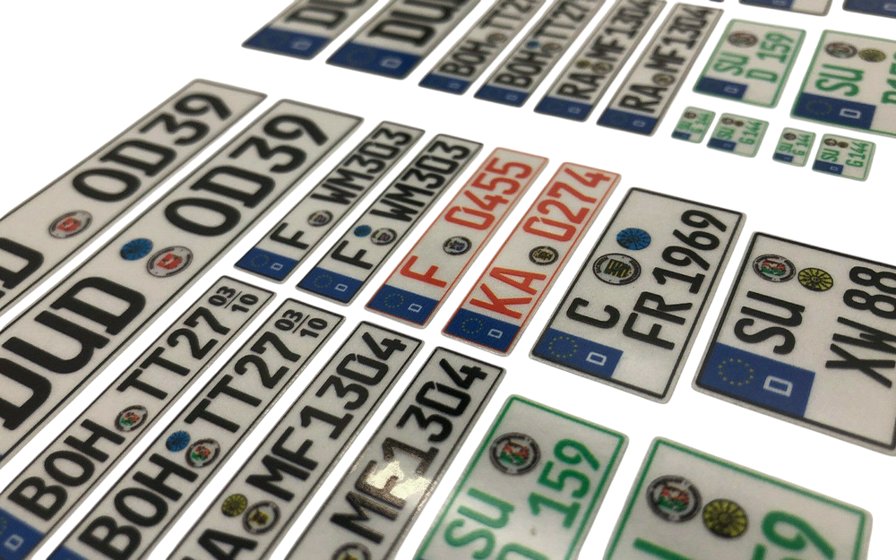 2er Set Kennzeichen reflektierend Modellbau Beschriftung