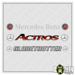 Lade das Bild in den Galerie-Viewer, 3-teiliges Aufkleber Set Mercedes Tamiya LKW 1:14 RC Truck Modellbau Sticker Modellbau Beschriftung
