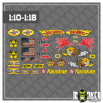 Lade das Bild in den Galerie-Viewer, 30teilig. RC Pennzoil US Car Aufkleber Set 1:10-1:18 Sticker pass. für Modellbau Modellbau Beschriftung
