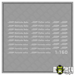 Lade das Bild in den Galerie-Viewer, 34 teil. Set Rhätische Bahn Schweiz Beschriftung Decals 1:160 Spur N grau Modellbau Beschriftung
