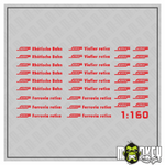 Lade das Bild in den Galerie-Viewer, 34 teil. Set Rhätische Bahn Schweiz Beschriftung Decals 1:160 Spur N rot Modellbau Beschriftung

