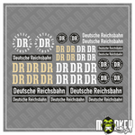 Lade das Bild in den Galerie-Viewer, 38-teiliges Aufkleber Set Spur G Gartenbahn Reichsbahn Beschriftung Universal Modellbau Beschriftung
