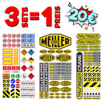 Lade das Bild in den Galerie-Viewer, 3er Set 1:14 - 1:16 Aufkleber MEILLER PALFINGER WARN - RC Tamiya Wedico Decal Modellbau Beschriftung
