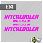 Lade das Bild in den Galerie-Viewer, 3teil. 1:14 Frontscheiben Aufkleber Truck Tamiya RC 1:14 Intercooler magenta Modellbau Beschriftung
