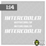 Lade das Bild in den Galerie-Viewer, 3teil. 1:14 Frontscheiben Aufkleber Truck Tamiya RC 1:14 Intercooler weiß Modellbau Beschriftung
