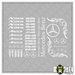 Lade das Bild in den Galerie-Viewer, 40teil. 1/14 Actros Truck Tamiya RC 1:14 Aufkleber Wedico Mercedes Benz weiss Modellbau Beschriftung
