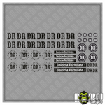 Lade das Bild in den Galerie-Viewer, 43-teiliges Aufkleber Set Spur G Gartenbahn Reichsbahn Beschriftung Universal bl Modellbau Beschriftung
