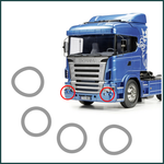 Lade das Bild in den Galerie-Viewer, 4teil. SCANIA Scheinwerfer Ringe Aufkleber 1:14 - Farbe wählbar - RC Tamiya Modellbau Beschriftung
