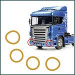 Lade das Bild in den Galerie-Viewer, 4teil. SCANIA Scheinwerfer Ringe Aufkleber 1:14 - Farbe wählbar - RC Tamiya Modellbau Beschriftung
