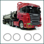 Lade das Bild in den Galerie-Viewer, 4teil. SCANIA Scheinwerfer Ringe Aufkleber 1:14 - Farbe wählbar - RC Tamiya Modellbau Beschriftung
