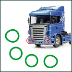 Lade das Bild in den Galerie-Viewer, 4teil. SCANIA Scheinwerfer Ringe Aufkleber 1:14 - Farbe wählbar - RC Tamiya Modellbau Beschriftung
