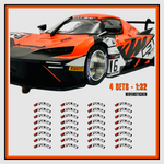 Lade das Bild in den Galerie-Viewer, 4x8er Set Reifen Markierung FULDA Aufkleber Decal 1:32 für Slot Car Carrera 132 Modellbau Beschriftung
