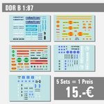Lade das Bild in den Galerie-Viewer, 5 Sets - Waterslide Decal 1:87 - DDR IFA Deutrans Robotron Minol Isolator / B Modellbau Beschriftung
