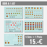 Lade das Bild in den Galerie-Viewer, 5 Sets - Waterslide Decal 1:87 - DDR NVA DRK Tankfahrzeug Grenze Flaggen / A Modellbau Beschriftung
