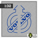 Lade das Bild in den Galerie-Viewer, Volvo Schriftzug / Logo 1:32 – 2-teiliges Aufkleber-Set blau LKW Truck0
