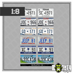 Lade das Bild in den Galerie-Viewer, Kennzeichen Set USA 1:8 US License Plates Decals für Modellautos Diorama Set0
