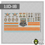 Lade das Bild in den Galerie-Viewer, Gulf Retro Design Aufkleber Set 1:10 - 1:16 Modellbau Sticker Bogen Racing USA0
