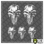 Lade das Bild in den Galerie-Viewer, 5 teilg. RC Crawler Drifter Aufkleber Set Punisher weiss Sticker für Modellbau0
