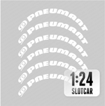 Lade das Bild in den Galerie-Viewer, 6er Set Reifen Markierung Pneumant DDR Decal 1:24 für Slot Car Carrera 124 Modellbau Beschriftung
