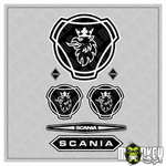 Lade das Bild in den Galerie-Viewer, 7x Scania Sticker Set Modellbau 1:14 1:16 LKW RC Truck Aufkleber Tamiya black Modellbau Beschriftung
