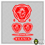 Lade das Bild in den Galerie-Viewer, 7x Scania Sticker Set Modellbau 1:14 1:16 LKW RC Truck Aufkleber Tamiya rot Modellbau Beschriftung
