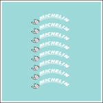 Lade das Bild in den Galerie-Viewer, 8 tlg. Decal 1:43 Reifenbeschriftung Michelin A / Oldtimer Youngtimer Racing Modellbau Beschriftung
