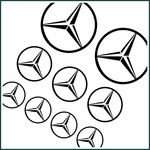 Lade das Bild in den Galerie-Viewer, 9er SET Stern Black Chrom Tamiya AUFKLEBER RC LKW Truck 1:14 1:16 1:10 1:12 Modellbau Beschriftung
