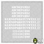 Lade das Bild in den Galerie-Viewer, Aufkleber 146teilig Modellbau RC Army Zahlen Buchstaben weiss Sticker 7mm Modellbau Beschriftung
