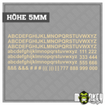 Lade das Bild in den Galerie-Viewer, Aufkleber 209teilig Modellbau RC Slotcar Bahn Zahlen Buchstaben Sticker 5mm Modellbau Beschriftung
