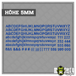 Lade das Bild in den Galerie-Viewer, Aufkleber 209teilig Modellbau RC Slotcar Bahn Zahlen Buchstaben Sticker 5mm Modellbau Beschriftung
