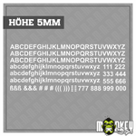 Lade das Bild in den Galerie-Viewer, Aufkleber 209teilig Modellbau RC Slotcar Bahn Zahlen Buchstaben Sticker 5mm Modellbau Beschriftung
